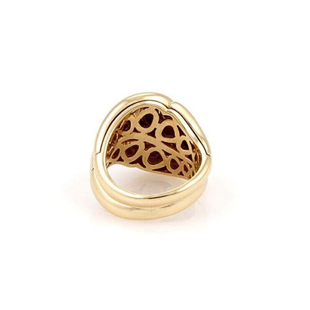 Contemporary Marina B 18k Yellow Gold Double Stack Ying Yang Style Contour Ring Size 6.5 For Sale - Image 3 of 5