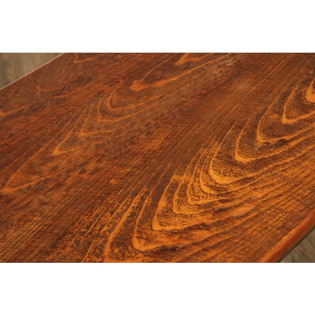 Late 20th Century Country Farmhouse Style Hand Crafted Green Painted Console or Sofa Table For Sale - Image 5 of 12