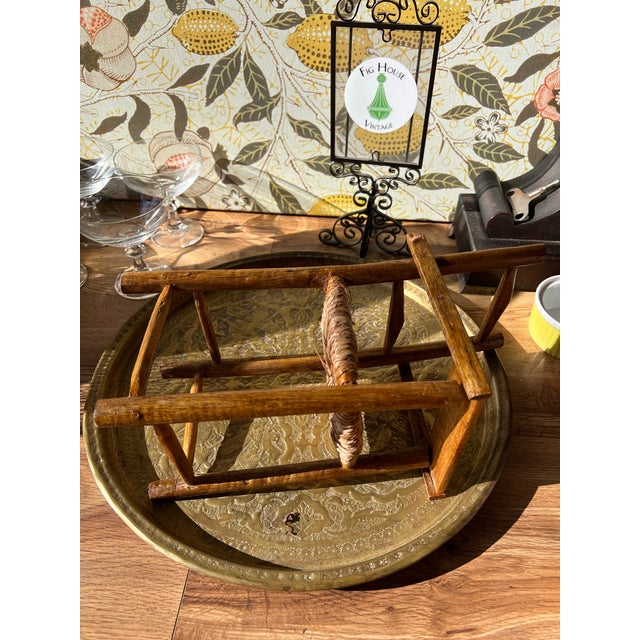 1970s 1970s Miniature Wooden and Wicker Students School Desk Plant Holder/Decorative Item For Sale - Image 5 of 7