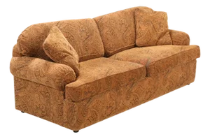 Kravet Paisley Upholstered Rolled Arm Sofa