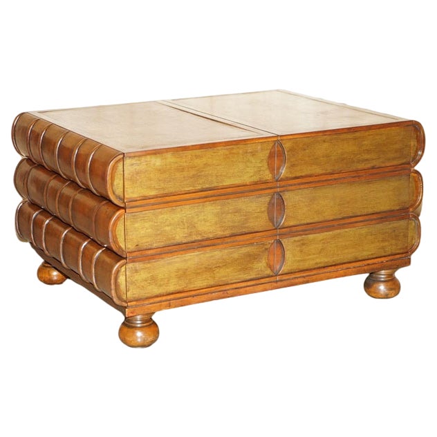 Large Six Drawer Stack of Scholars Library Books Coffee Table with ...