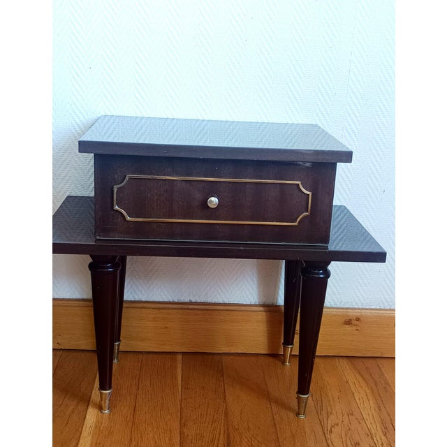 Mid-Century Modern Mid-Century Lacquered Wood Bedside Tables, 1950s, Set of 2 For Sale - Image 3 of 16