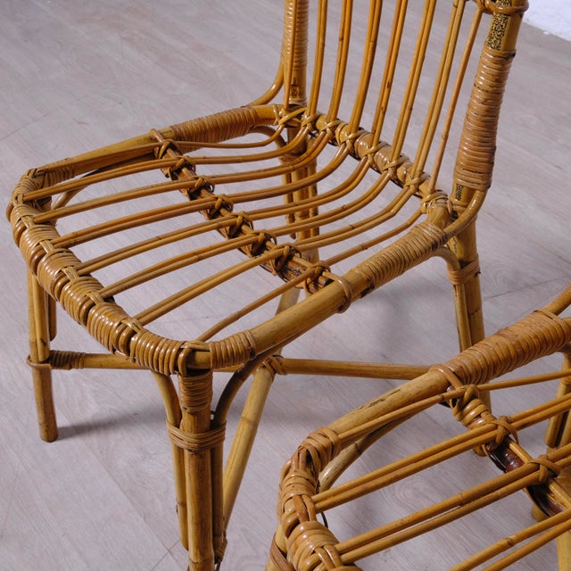 1960s Vintage Italian Bamboo Chairs, 1970s, Set of 2 For Sale - Image 5 of 10