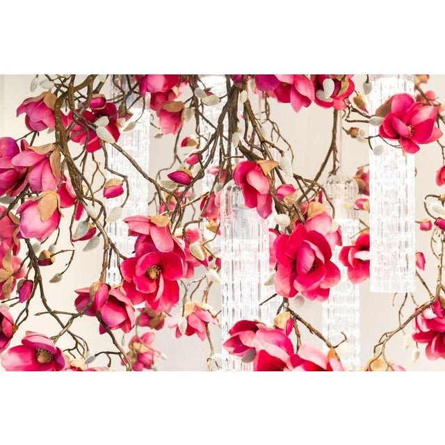 Large Round Flower Power Fuchsia Magnolia Chandelier from VGnewtrend, Italy For Sale - Image 6 of 14