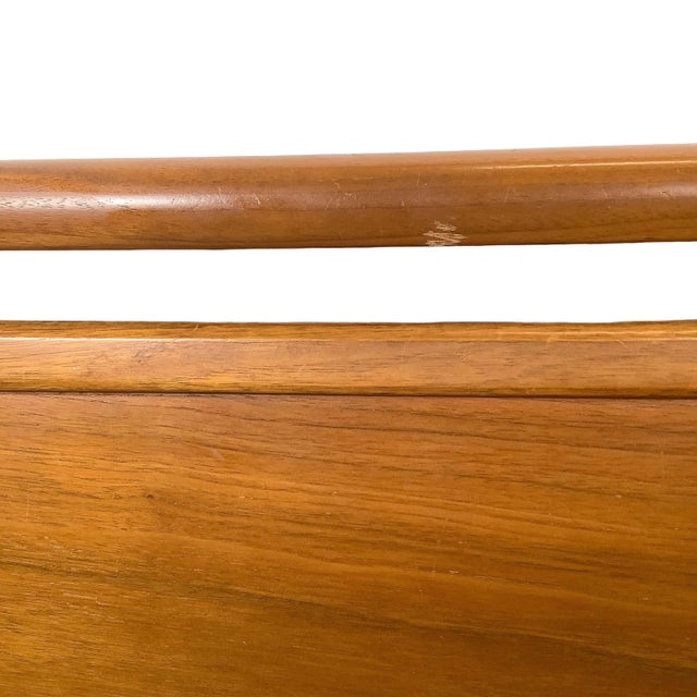 Wood Mid-Century Walnut Headboard, Full Size, Sculptural Upper Detail For Sale - Image 7 of 12
