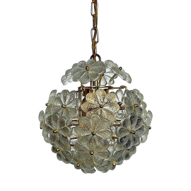 Flowers Hanging Lamp in Murano Glass by Christoph Palme, 1960s For Sale