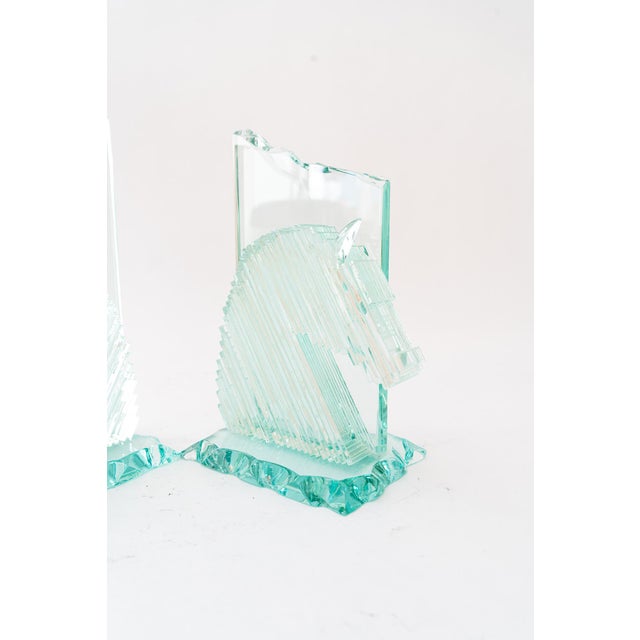 Glass Horse Head Bookends, Vienna, Austria, 1970s, Set of 2 For Sale - Image 4 of 18