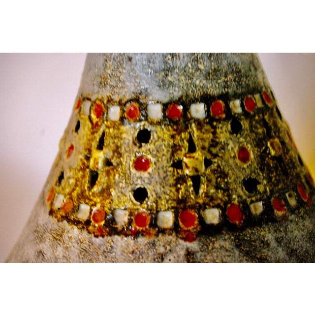 1960s Glazed Ceramic Lamp by Raphael Giarrusso, 1960 For Sale - Image 5 of 9