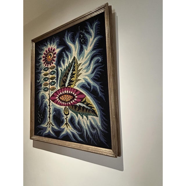 American Vintage Night Flower Tapestry, 1970s For Sale - Image 3 of 11