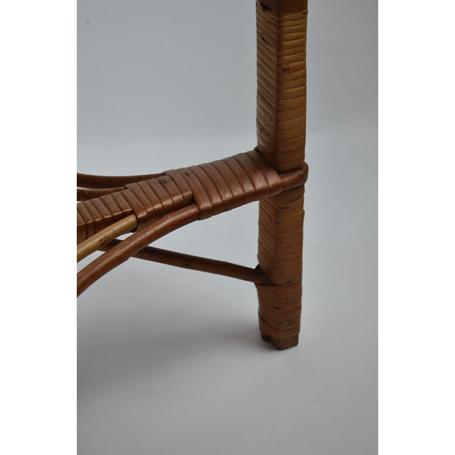 Mid-Century Free-Form Wicker and Rattan Side Table, 1960s For Sale - Image 13 of 17