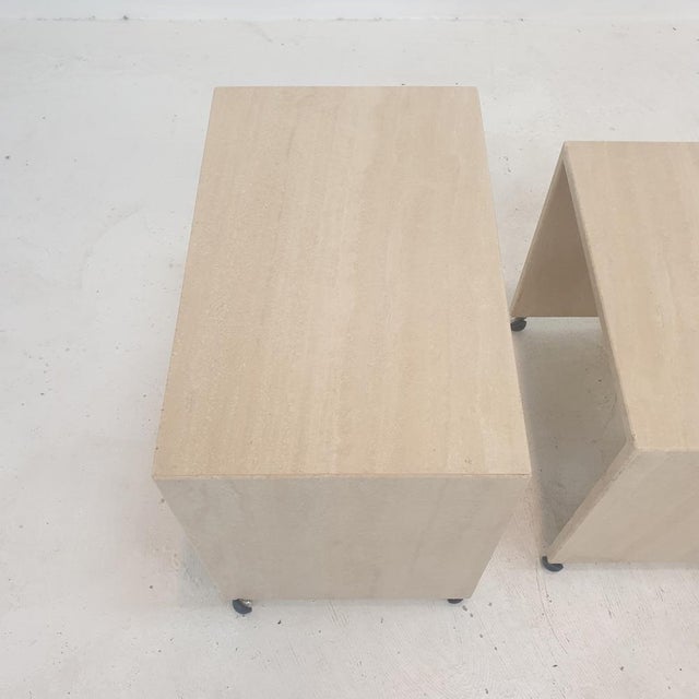 Italian Travertine Nesting Tables, 1980s, Set of 3 For Sale - Image 9 of 17
