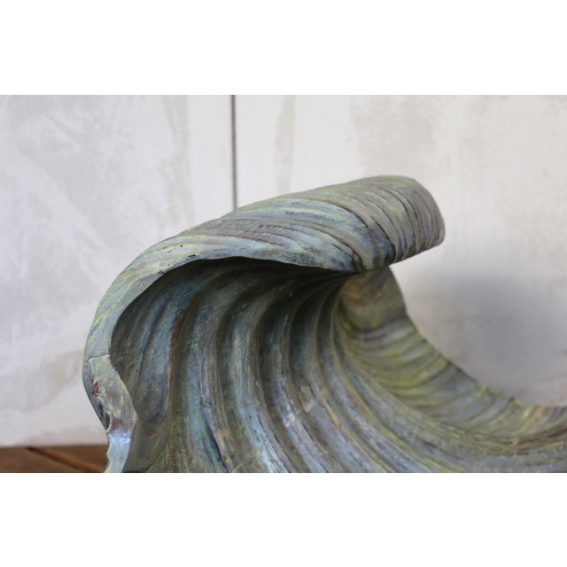 Vintage Italian Carved Wood Shell-Form Coffee Table With Glass Top, 1970s For Sale - Image 16 of 18