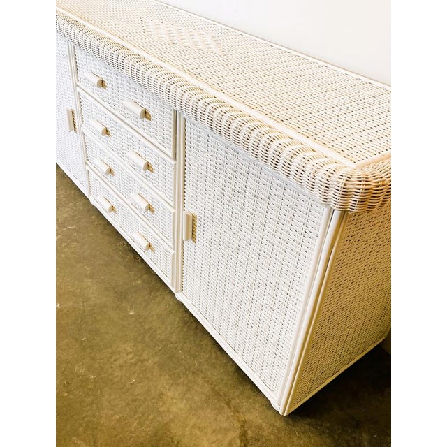 French White Rattan Sideboard, 1970s For Sale - Image 6 of 11