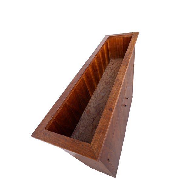 1960s Mid-Century Modern Walnut Trough Planter Room Divider Cabinet For Sale - Image 11 of 16