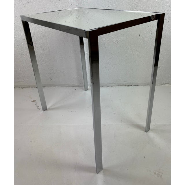 1970s Mid-Century Modern Chrome and Mirrored Table After Milo Baughman For Sale - Image 5 of 10