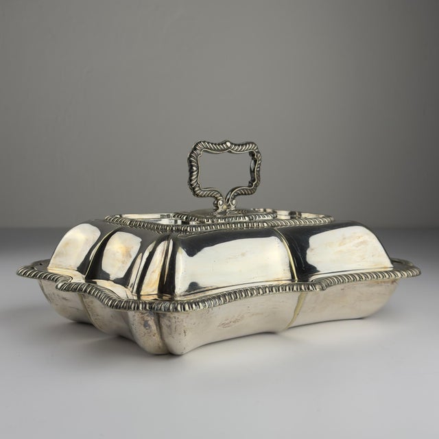 Antique Early 20th Century Silver Plated Sheffield Serving Dish and Cover, England For Sale - Image 3 of 18