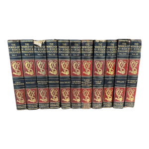Antique Hardcover Books-Set of 11 the Works of H Rider Haggard