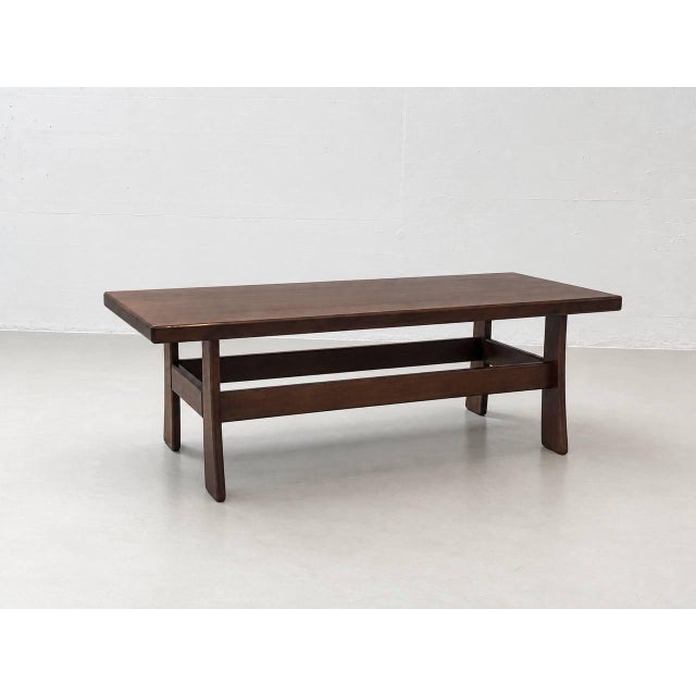 Brown Vintage Scandinavian Coffee Table in Dark Wood, 1970s For Sale - Image 8 of 16
