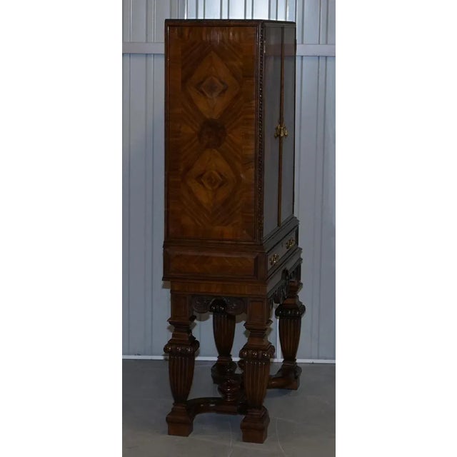 Burr Walnut Drinks Cabinet with Sliding Shelves For Sale - Image 15 of 18