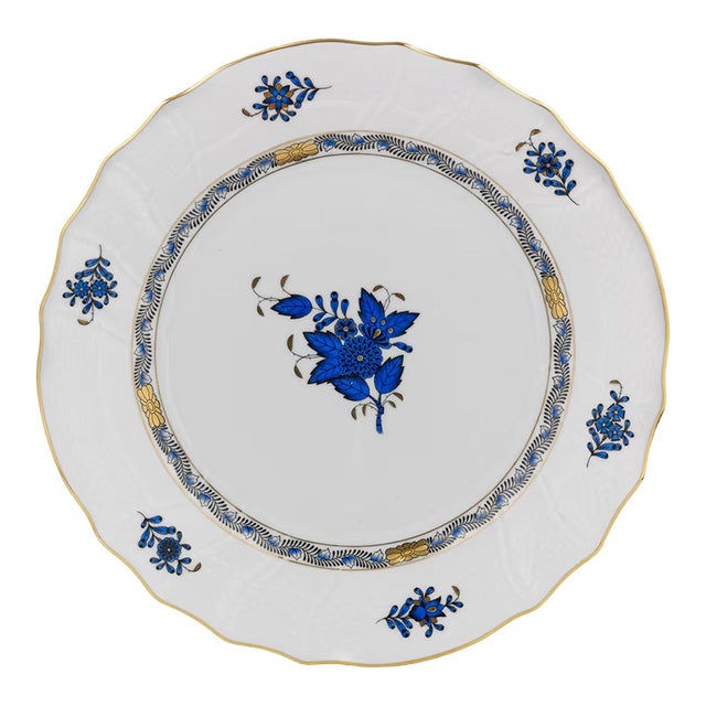 Herend Chinese Bouquet Black Sapphire Salad Plate - 7.5" For Sale
