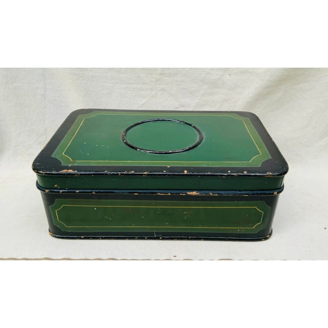 French Country Antique 19th Century Painted Wood French Box For Sale - Image 3 of 12
