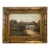 Fine Antique European Village Landscape, Oil on Canvas, Elaborate Gilt Frame For Sale