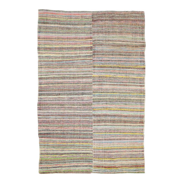 Mid 20th Century Vintage Turkish Decorative Rag Rug For Sale