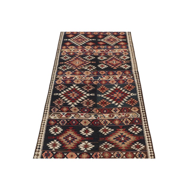 1950s Vintage Shahsavan Persian Kilim in Polychromatic Patterns by Rug & Kilim For Sale - Image 5 of 7