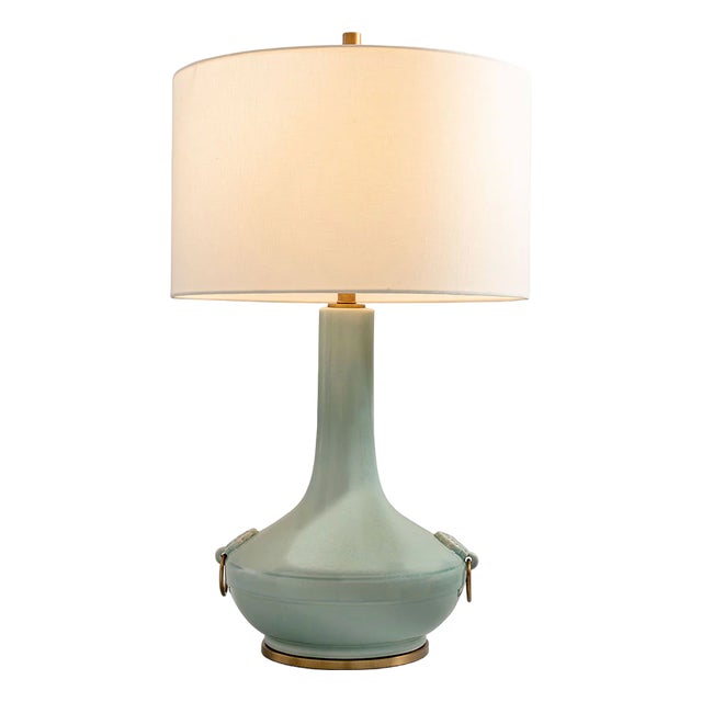 Lotus Celadon Lamp For Sale