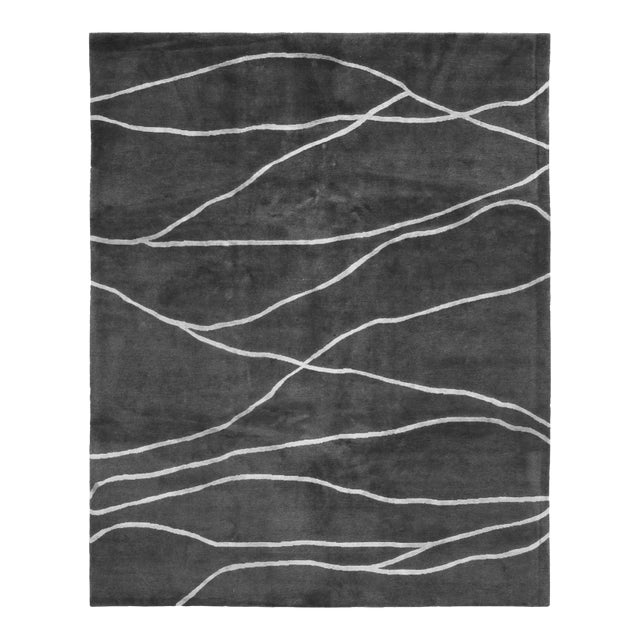 Hand Knotted Borderless Modern Rug. 8'00" X 9'11" For Sale