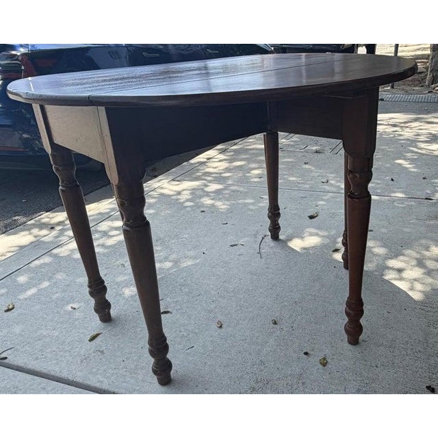Brown 19thc Walnut Drop Leaf Table From Ohio For Sale - Image 8 of 12