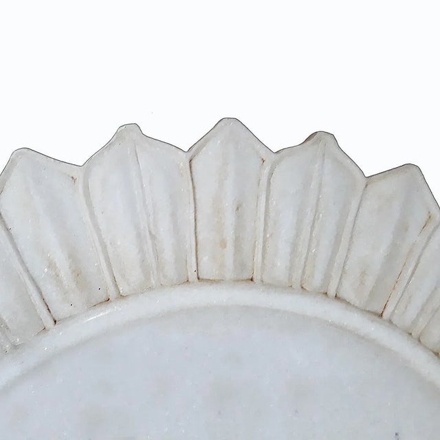 Antique White Late 20th Century Marble Charger / Server From India For Sale - Image 8 of 12