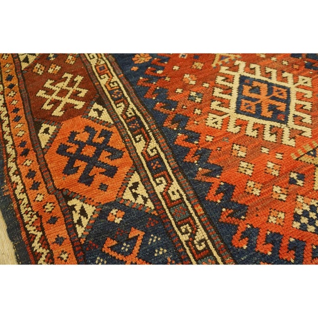 1870s Antique Red Medallion Tribal Konya Turkish Square Scatter Size Wool Rug For Sale - Image 4 of 10