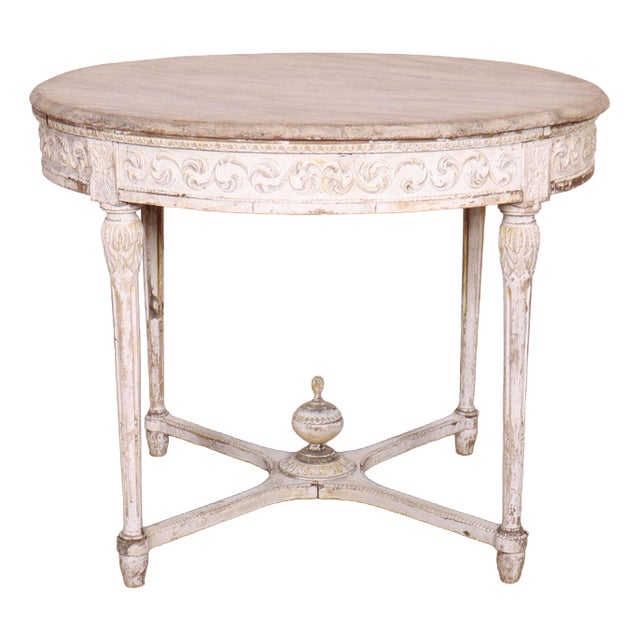 Swedish Carved Lamp Table For Sale