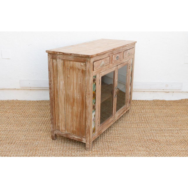 Wood Early 20th Century Reverse Glass Painted Buffet Cabinet For Sale - Image 7 of 10