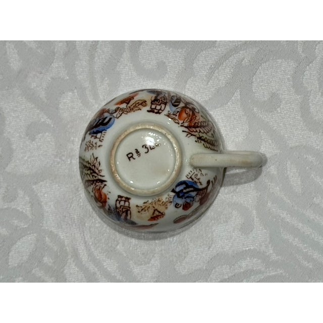 Orange Rare Antique c.1885 English Chinoiserie "Mikado" Miniature Cup & Saucer Set For Sale - Image 8 of 15