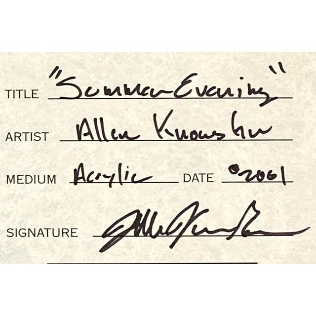 2000 - 2009 Crow Lodge 'Summer Evening' Montana New Moon Water Indian Blue Tepee Knowshisgun 2001 For Sale - Image 5 of 9