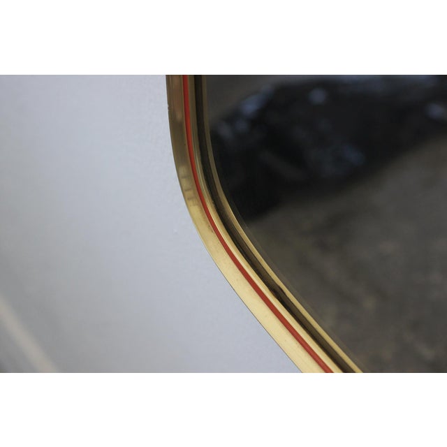 Mid-Century Gold and Red Mirror, 1960s For Sale - Image 4 of 5