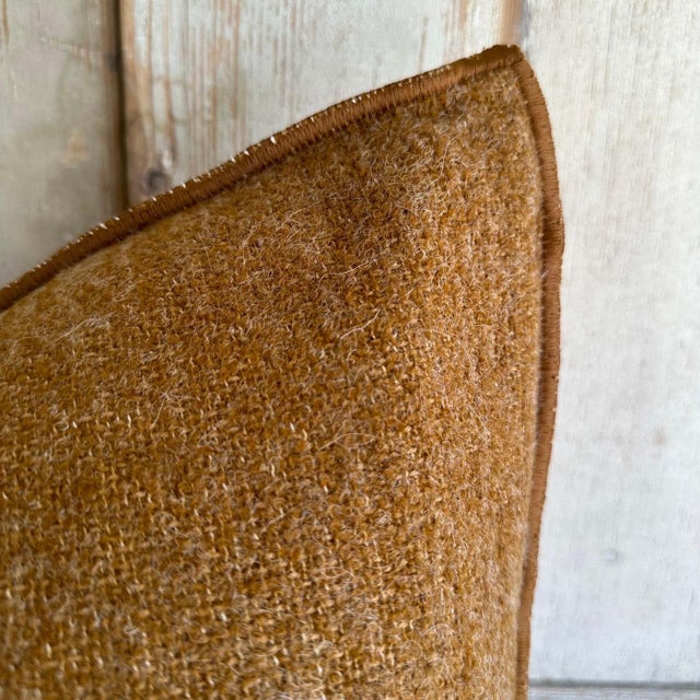 Bouclette French Wool Accent Pillow With Down Feather Insert For Sale - Image 4 of 6