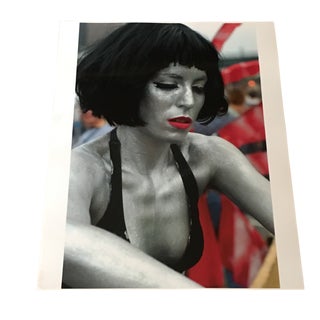 Maynard Switzer Woman in Silver Body Paint Signed Photograph For Sale