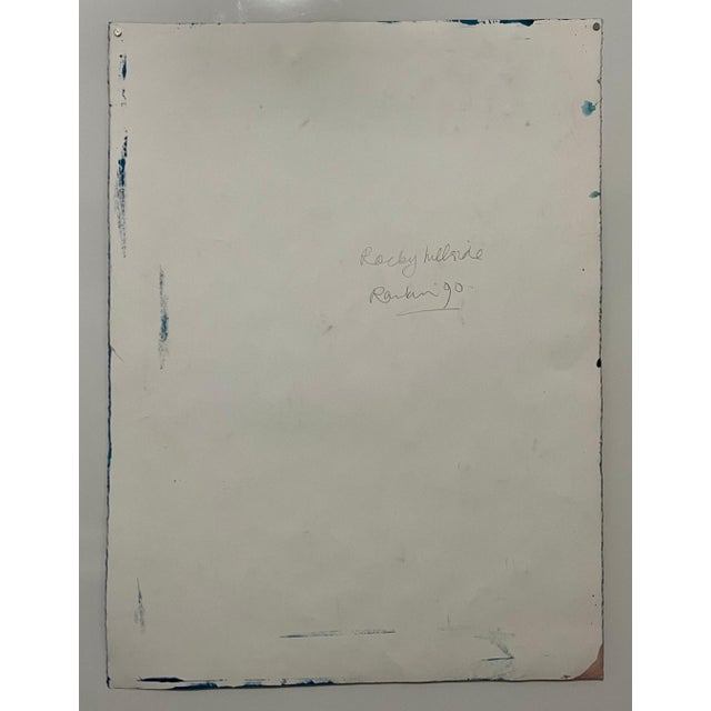 Paper David Rankin, Australian American D. Rankin Abstract Expressionist Oil Painting Rocky Hillside, 1990 For Sale - Image 7 of 7