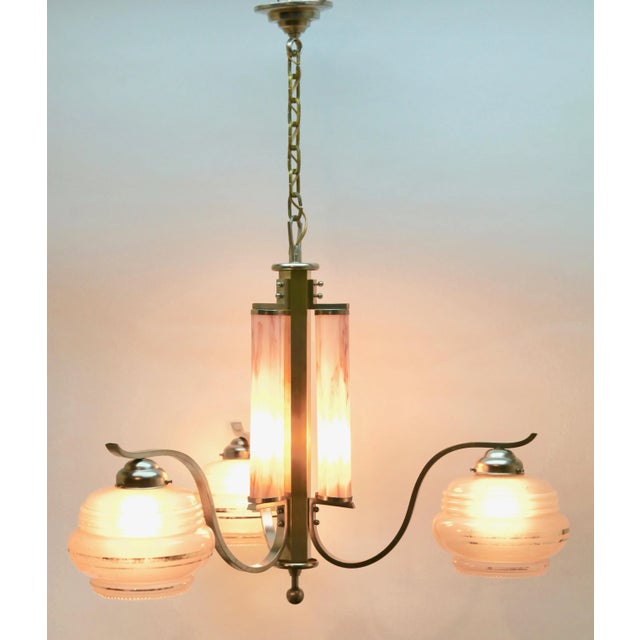 Art Deco Chrome Chandelier in the Style of Kalmar For Sale - Image 3 of 11