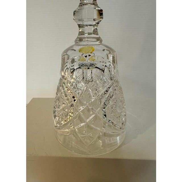 Late 20th Century Vintage Cut Crystal Bell With Starburst & Hobstar Pattern, 7.25” For Sale - Image 5 of 8
