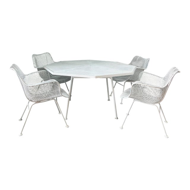 Mid Century Russell Woodard "Sculptura" 5 Piece Patio Set For Sale
