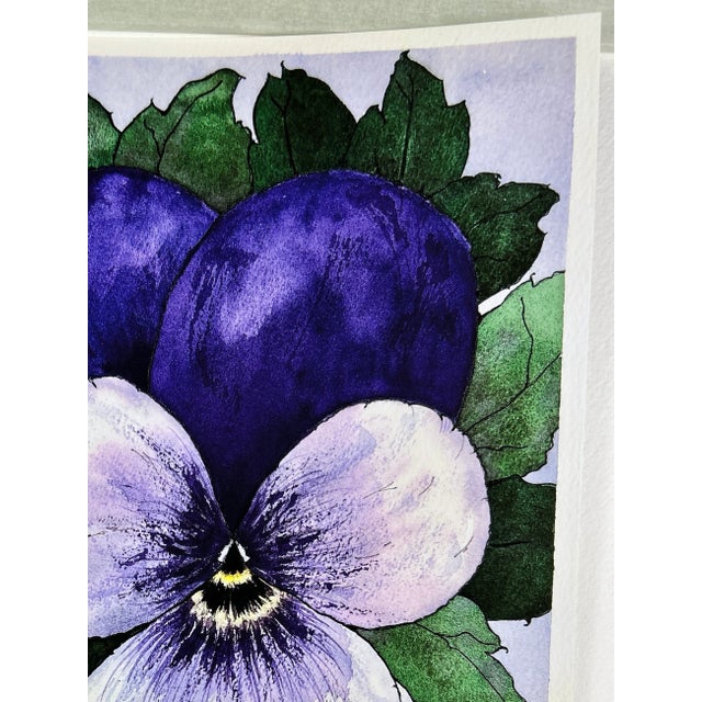 Giclee Print Purple “Viola” Watercolor Painting For Sale - Image 4 of 5