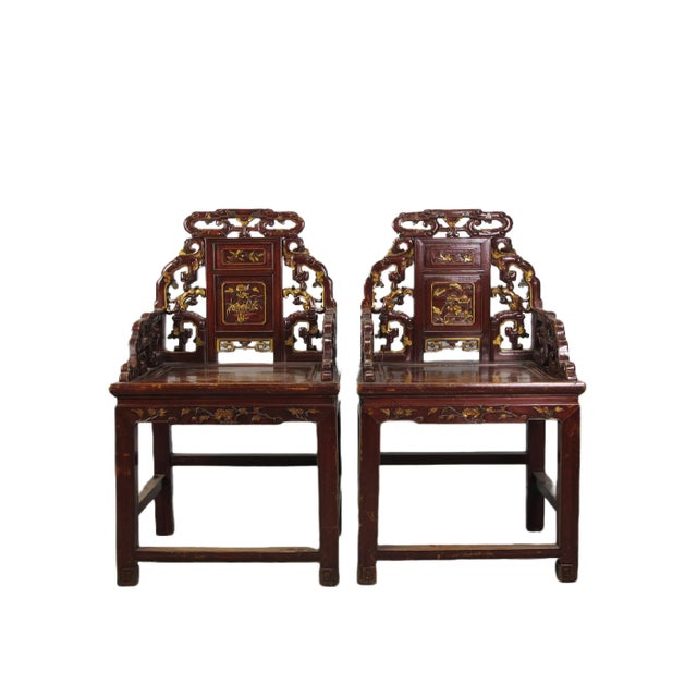 Pair Antique Chinese Taishi Chairs 2 For Sale - Image 12 of 12