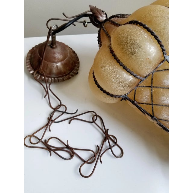 1940s 1940s Venetian Blown Glass Scavo Lantern For Sale - Image 5 of 12