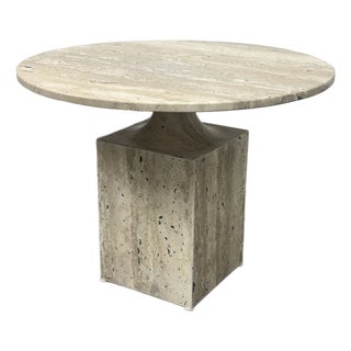 Vincent Dupont-Rougier for Christophe Delcourt Ouk Travertine Side Table For Sale