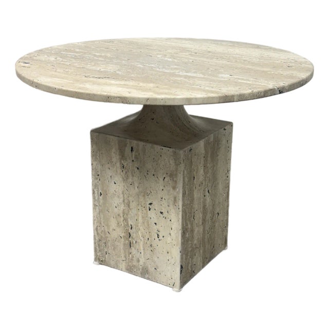 Vincent Dupont-Rougier for Christophe Delcourt Ouk Travertine Side Table For Sale