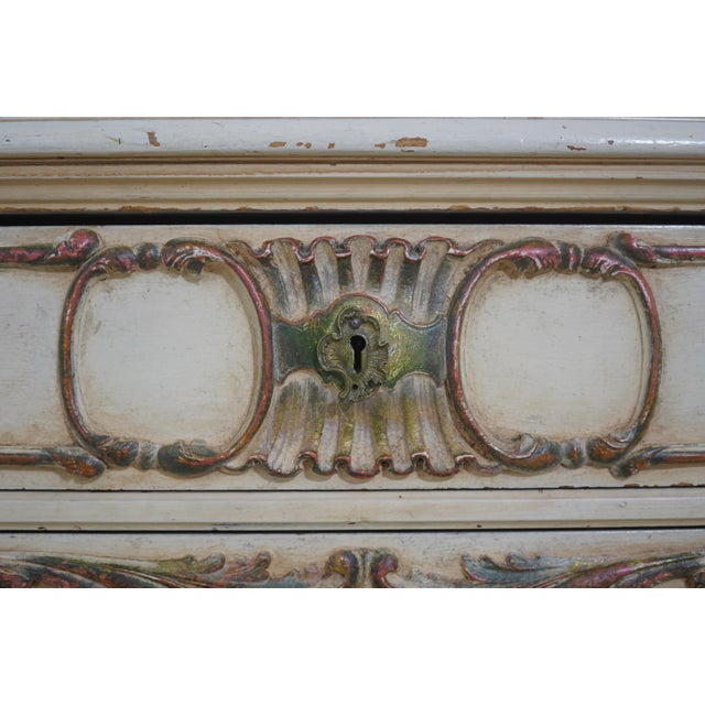 Antique French Carved Mahogany Painted Dresser For Sale - Image 17 of 18